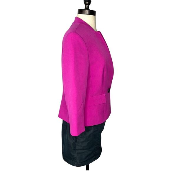Nipon Boutique Blazer 1 Button Pockets Fuschia Pink 4 EUC - Picture 3 of 12